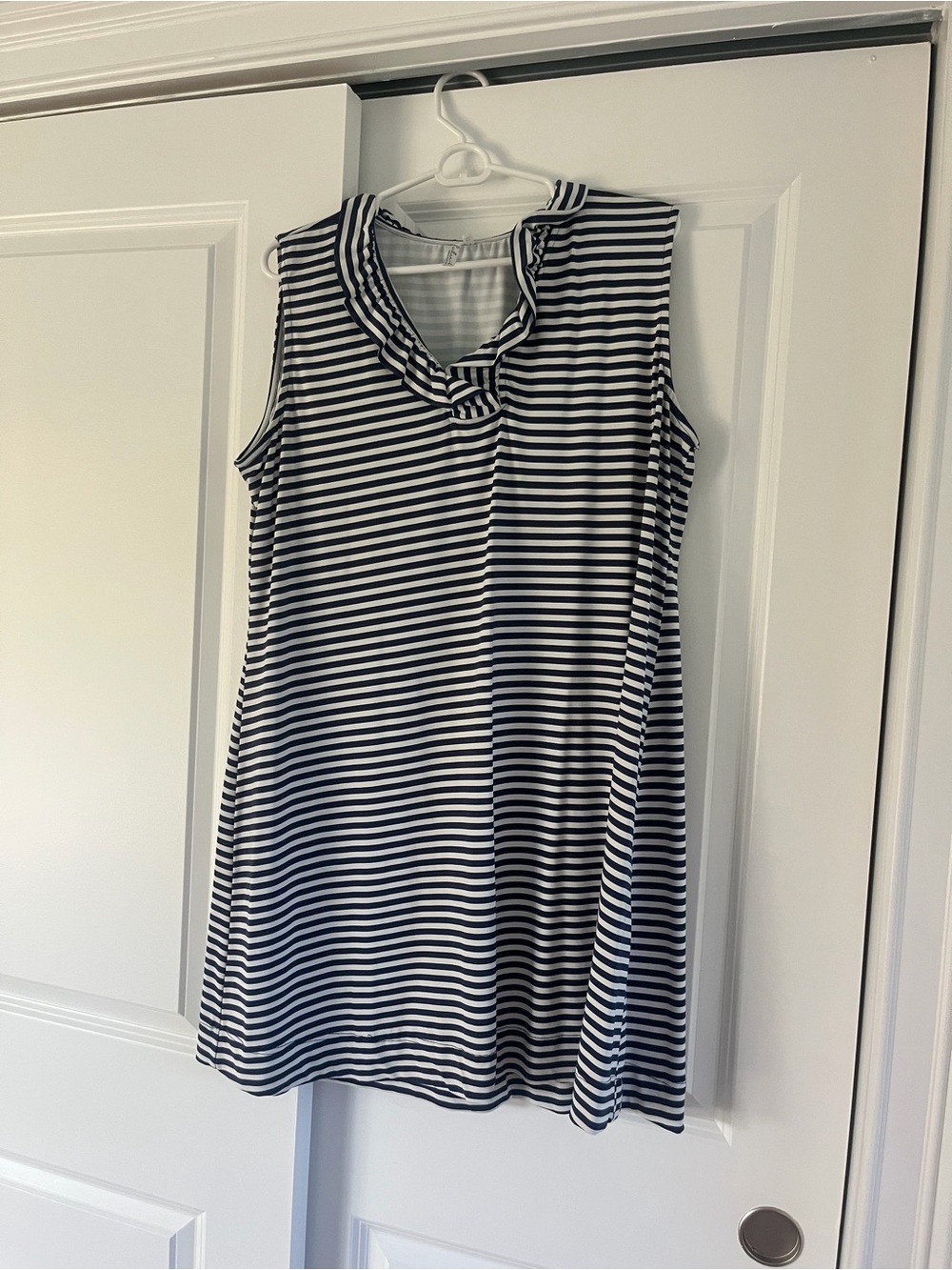 Lulu-B Navy and White Striped Sleeveless Mini Dress